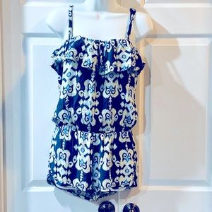 Navy Ikat Romper